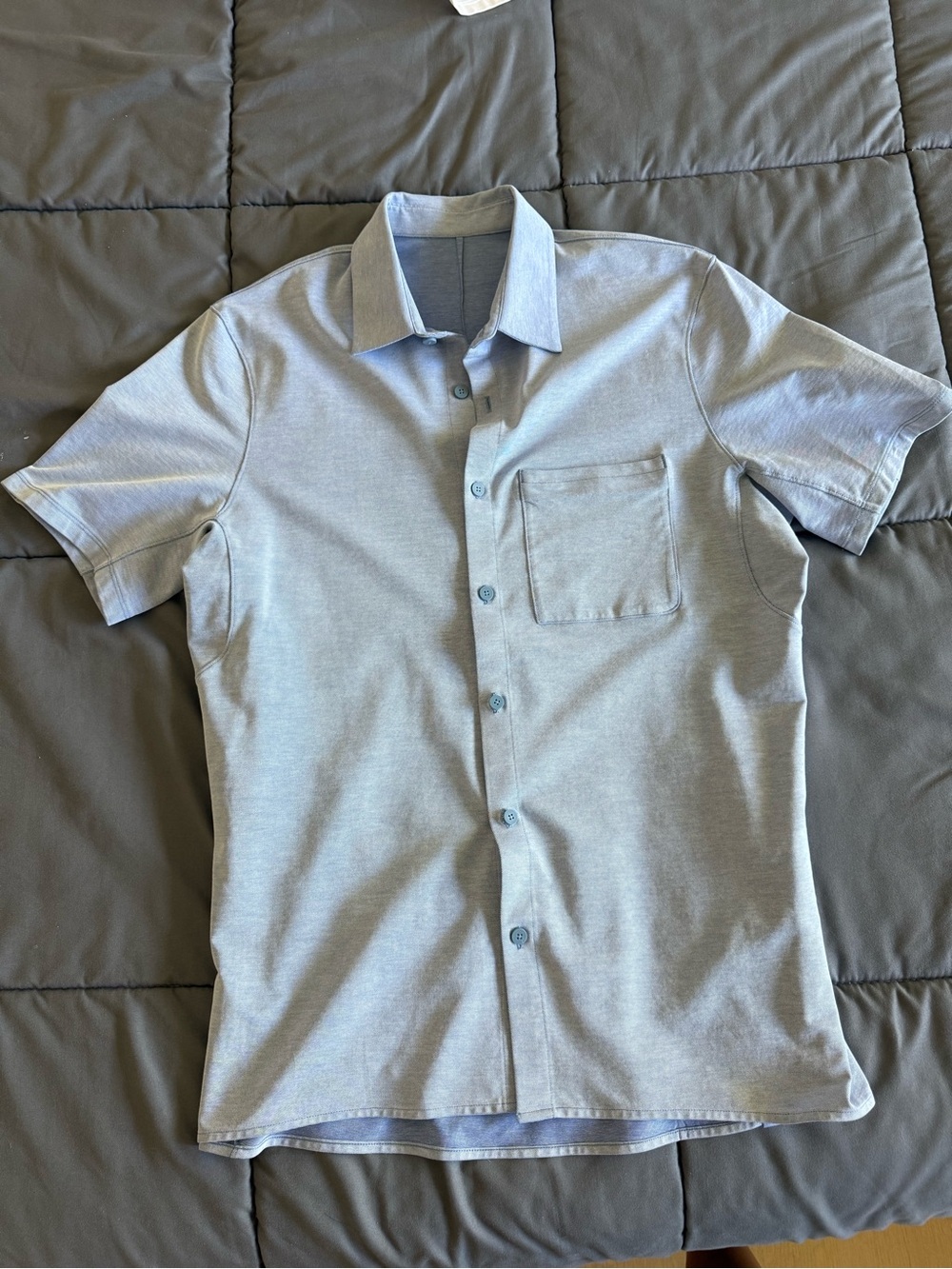 lululemon athletica Light Blue Short-Sleeve Button-Down Shirt
